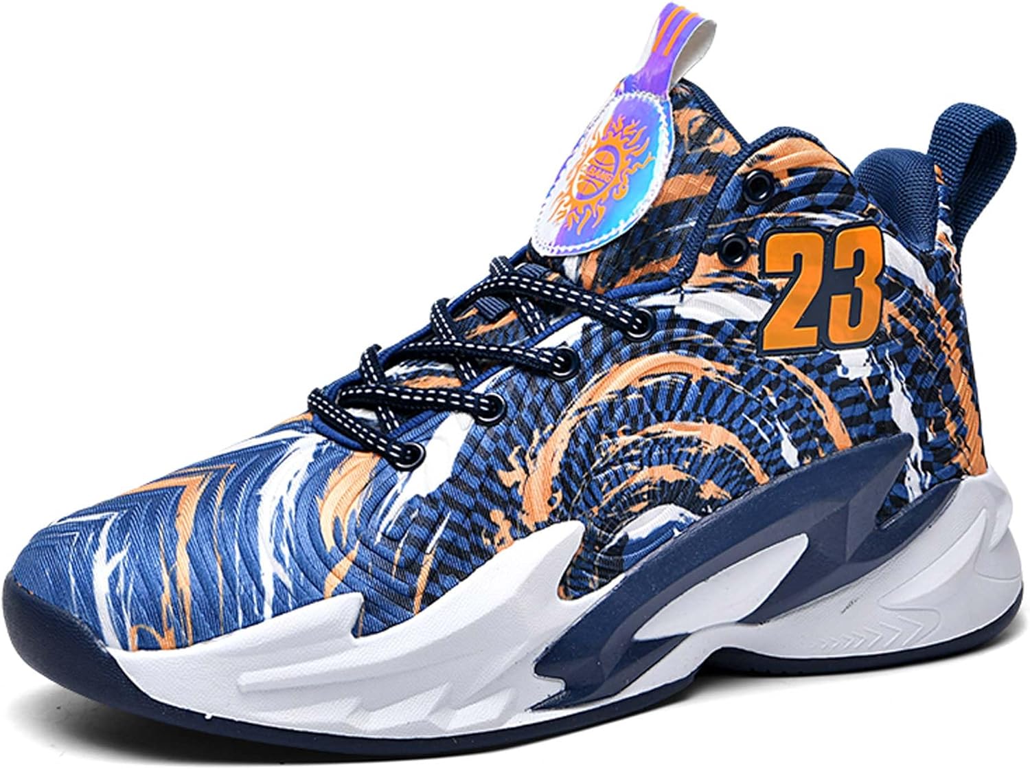 

Кроссовки для баскетбола с застежкой на шнуровку и стильным сочетанием цветов для мужчин и женщин, для путешествий и походов Wurmiuhd, синий