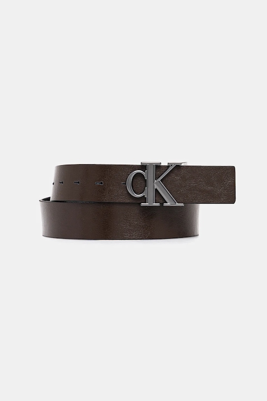 

Кожаный ремень двусторонний Calvin Klein, коричневый