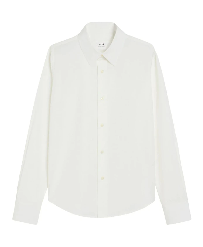 

Белая рубашка на пуговицах, с длинными рукавами. Ami Paris, белый