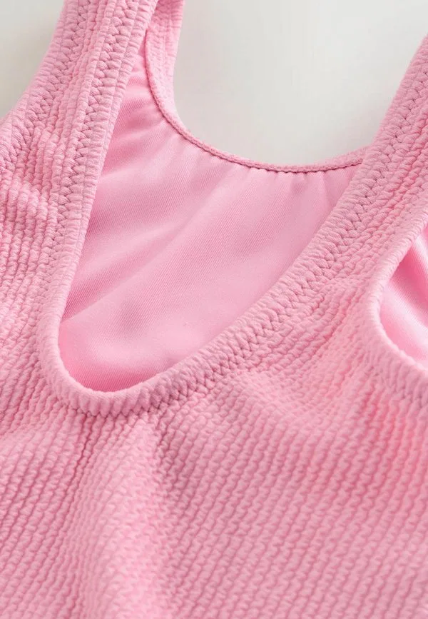 Купальник стандартного кроя из жатой ткани Next, Light Pink — фото 3