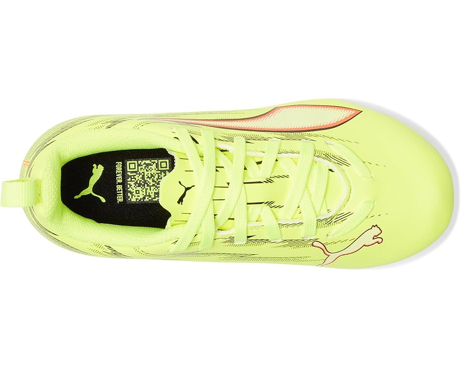 Детские бутсы Puma Ultra 6 Play Firm/Artificial Ground (маленькие/большие дети) PUMA Kids, Yellow Alert/Black/Glowing Red/Lime Squeeze — фото 2