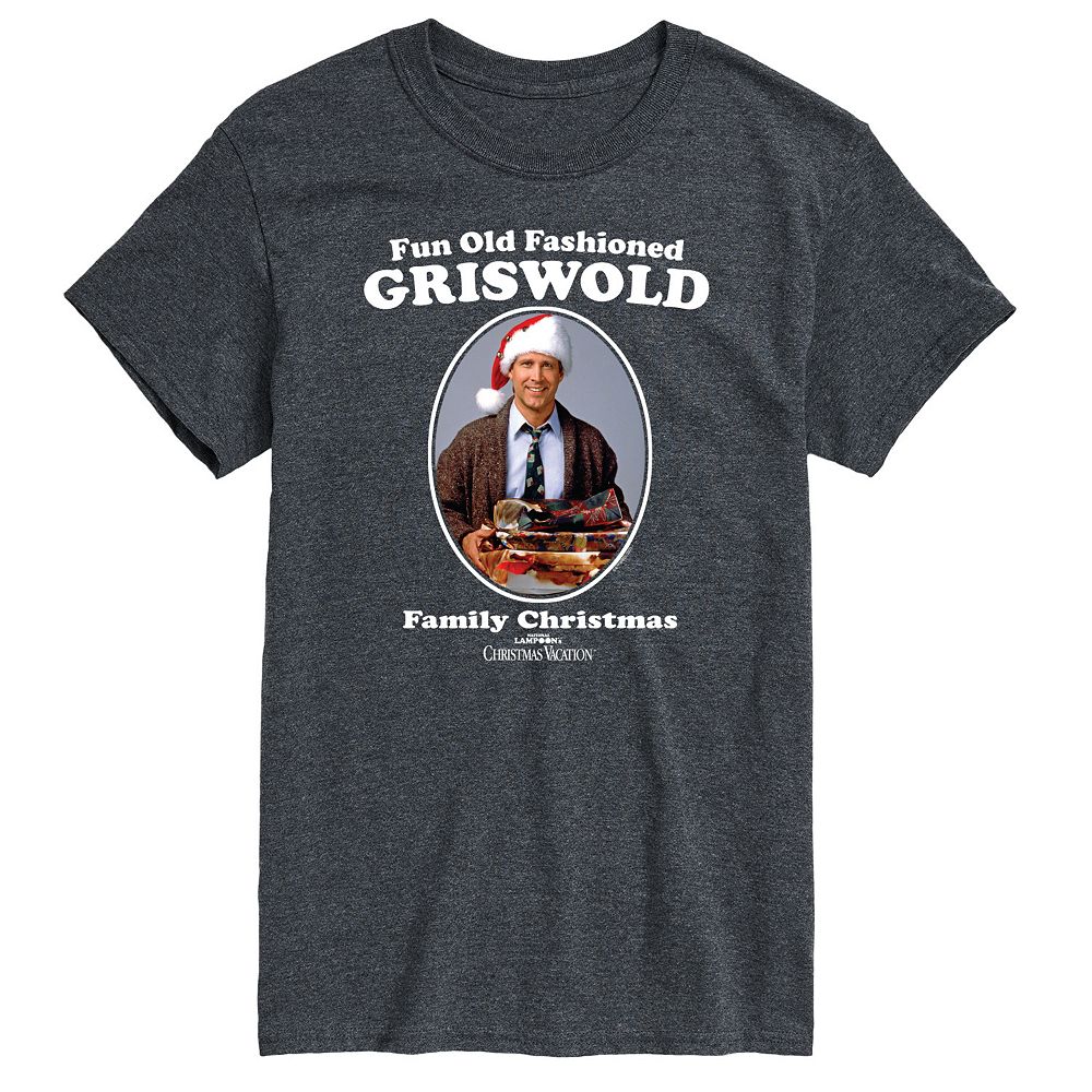 

Мужская забавная старомодная футболка National Lampoon's Christmas Vacation с рисунком Griswold Licensed Character, цвет Charcoal Gray