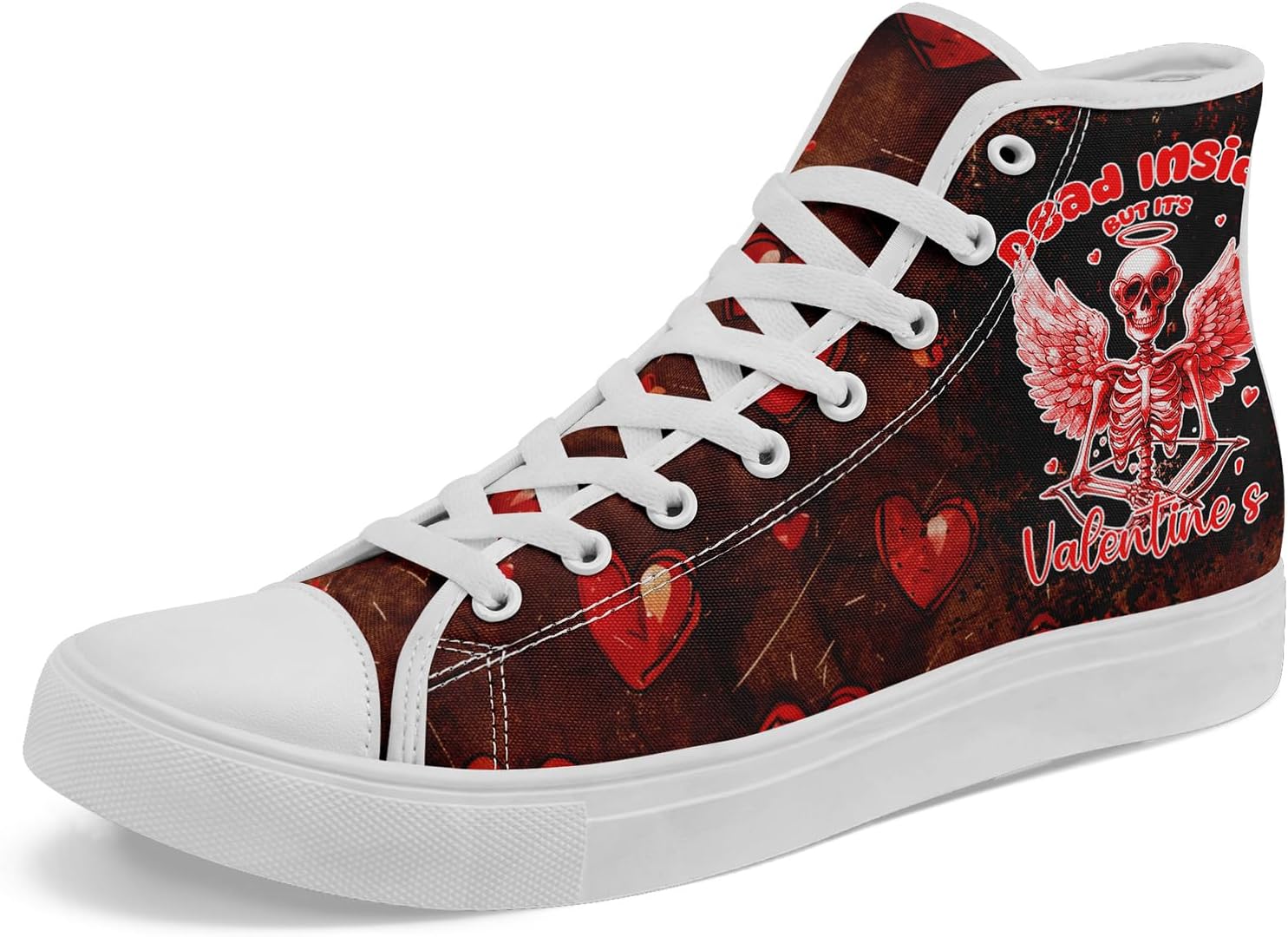 

Высокие кеды для мужчин и женщин - романтический дизайн, стильные повседневные кроссовки для прогулок, модный подарок для любимого Coolcustomize, Claret-w