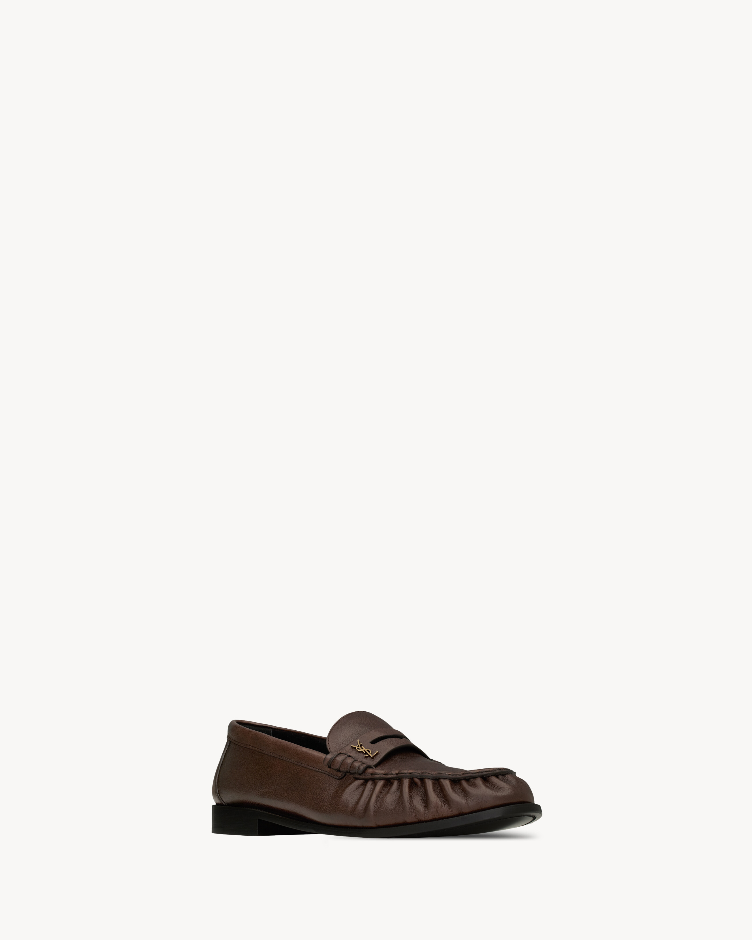 Лоферы LE LOAFER из мягкой матовой кожи Saint Laurent, коричневый — фото 3