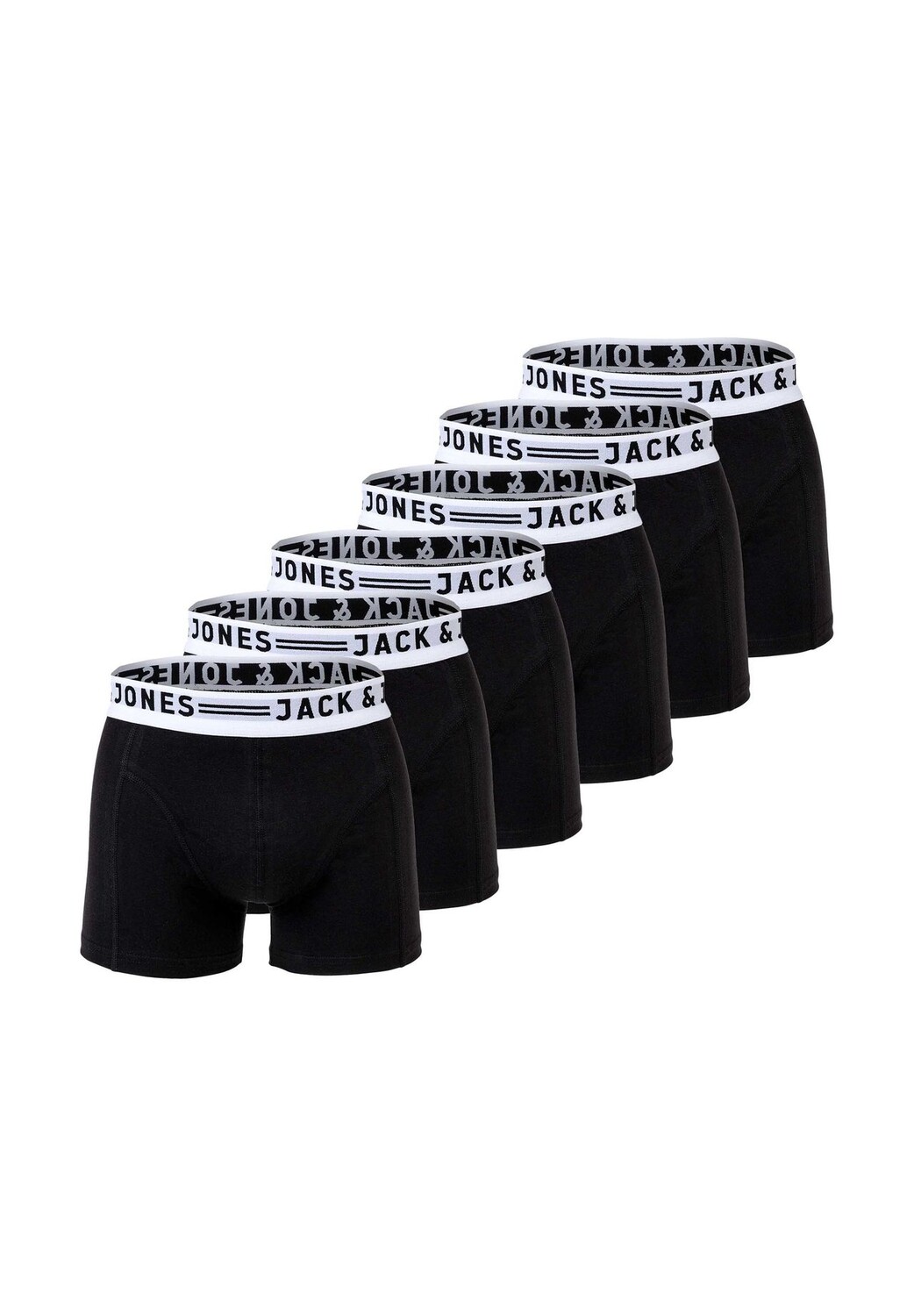 

Мужские боксеры, 6 шт. - SENSE TRUNKS, хлопок стрейч JACK & JONES, черный