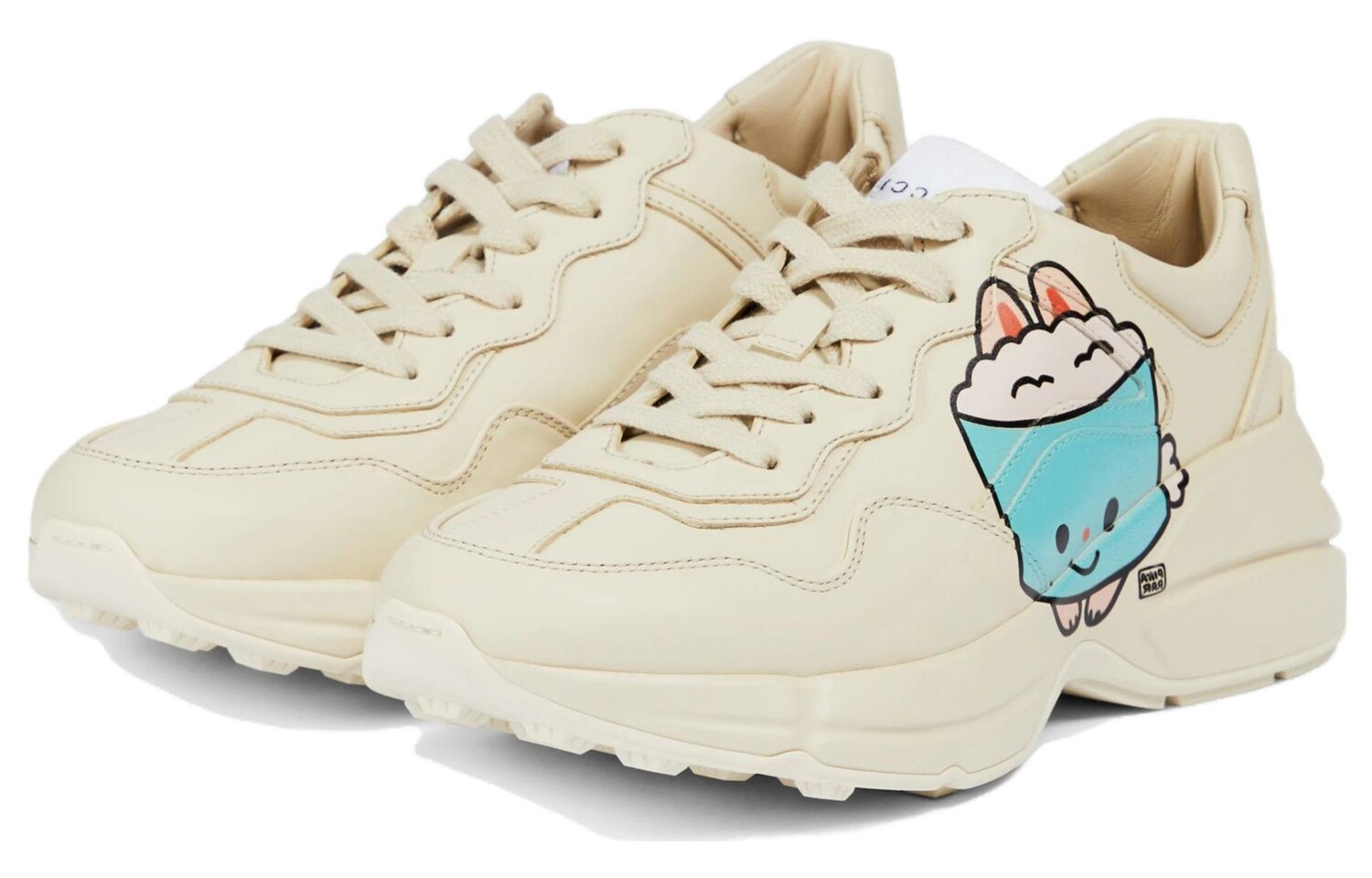 Кроссовки GUCCI Rhyton Chunky Sneakers Women's Low-Top Ivory White
