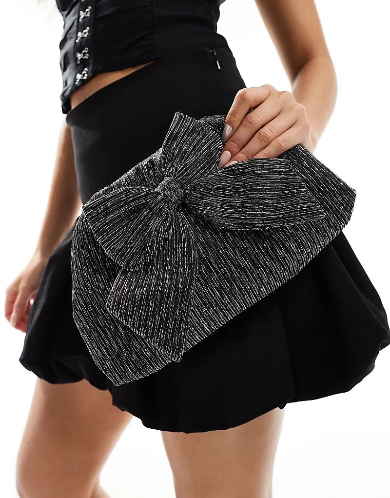 

Металлический бант-клатч серебристого цвета Accessorize