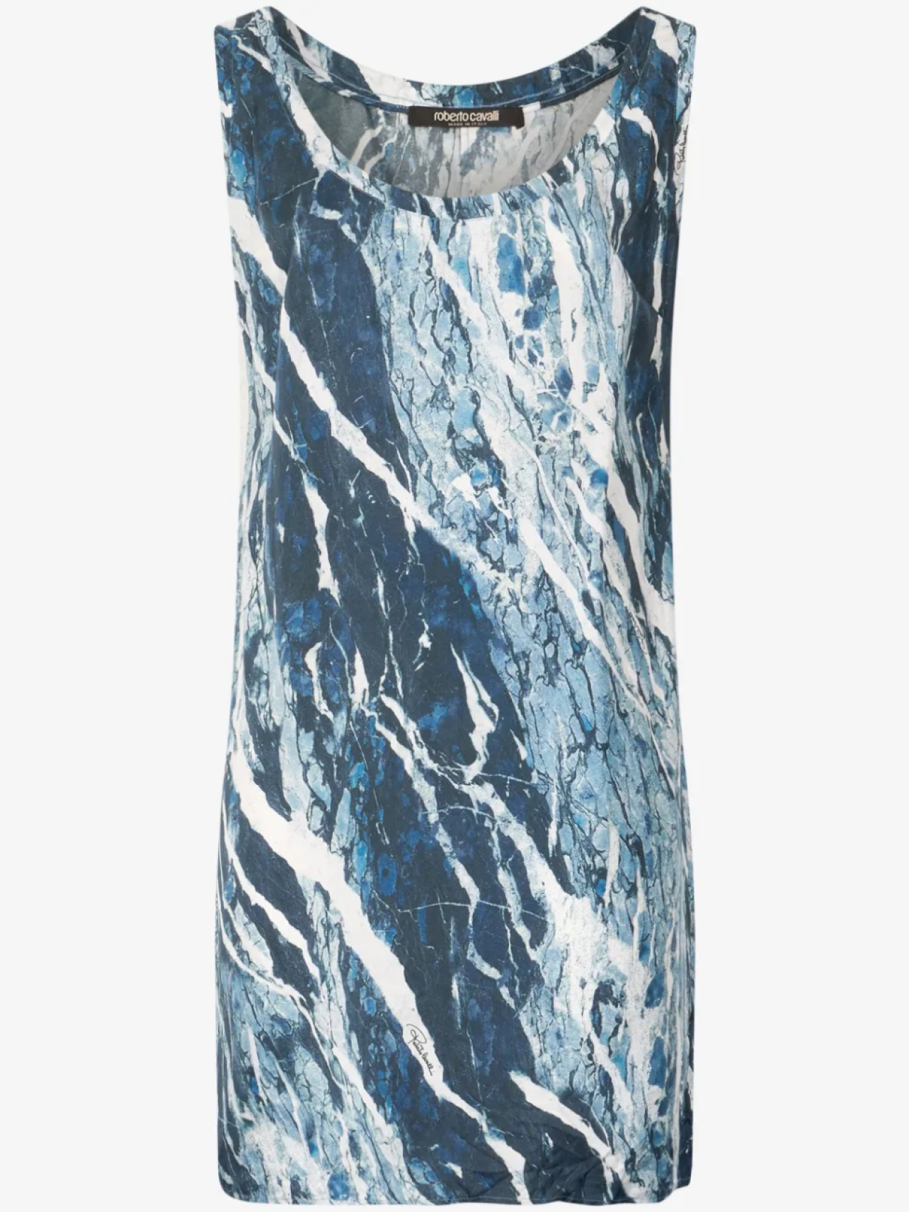 

Мини-платье из шелка от Roberto Cavalli, синий