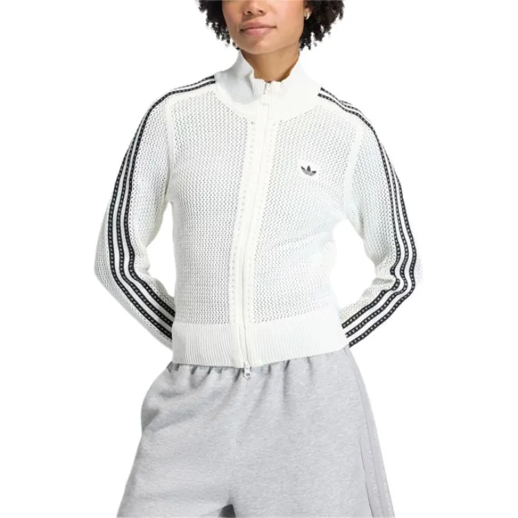 Кардиган с молнией в полоску Firebird Adidas Originals, экрю — фото 3