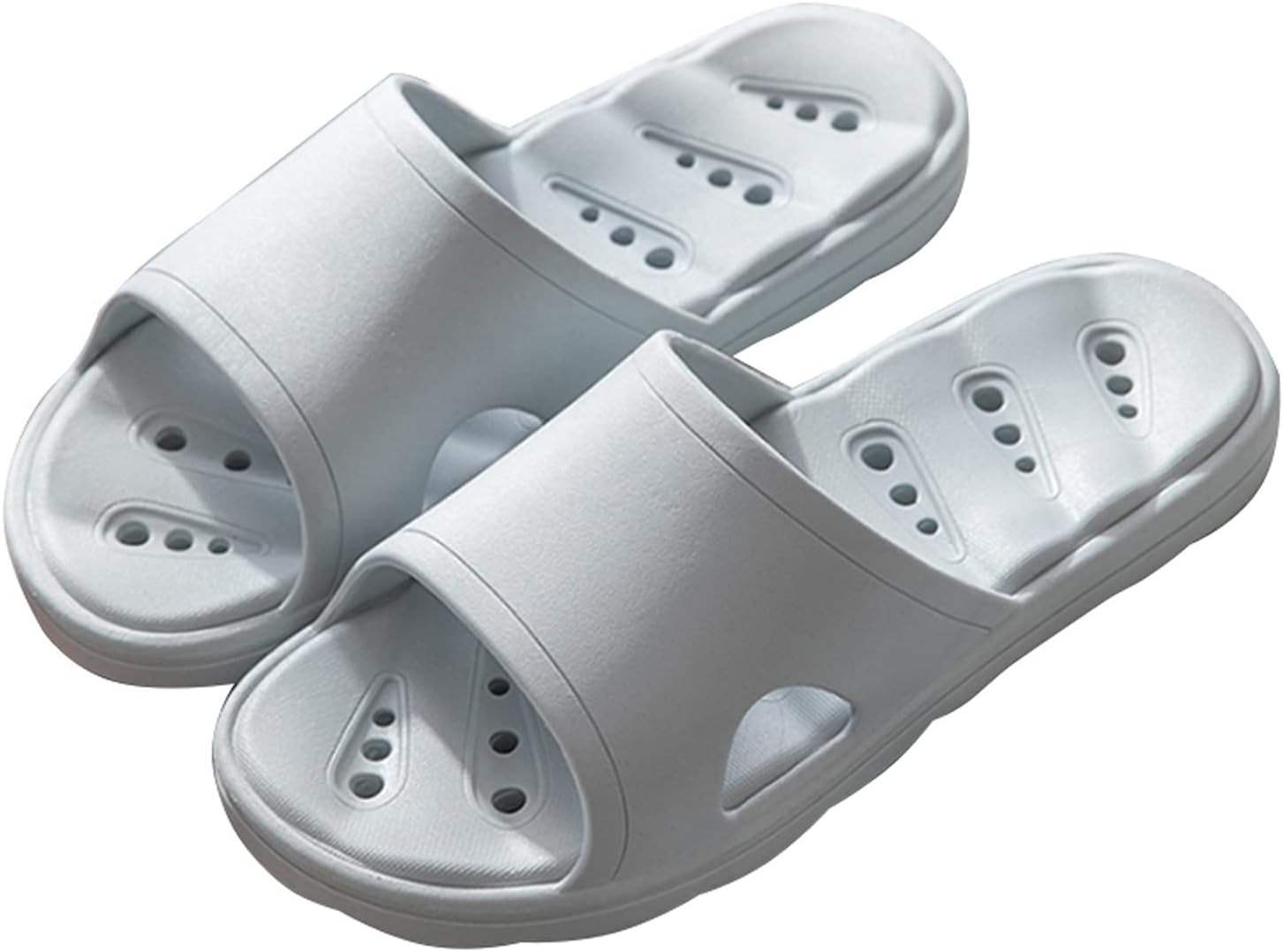 

Тапочки Shark для женщин и мужчин, быстросохнущие, противоскользящие, для дома, бесшумные и с дезодорирующим эффектом, с дренажными отверстиями, летние сандалии (цвет: серо-голубой, размер: 43-44) Tomyeus