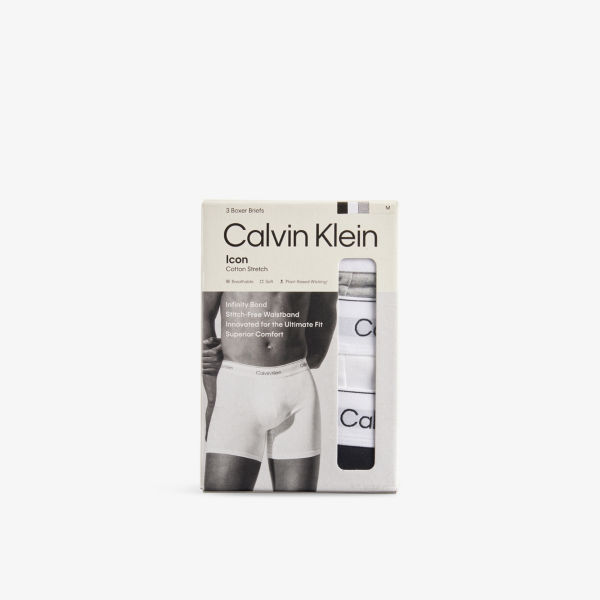 

Комплект трусов-боксеров Calvin Klein Icon Logo-waistband, белый