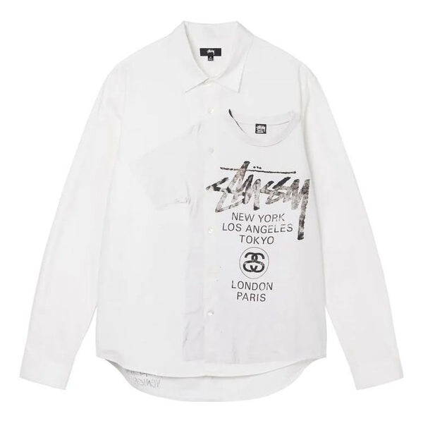 

Рубашка world tour logo shirt 'white' Stussy, белый