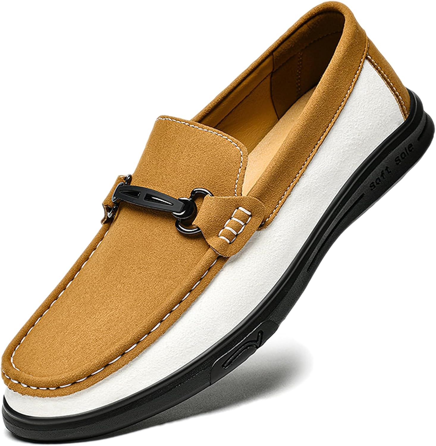 

Мужские замшевые повседневные лоферы с металлической пряжкой Adkgbe, коричневый