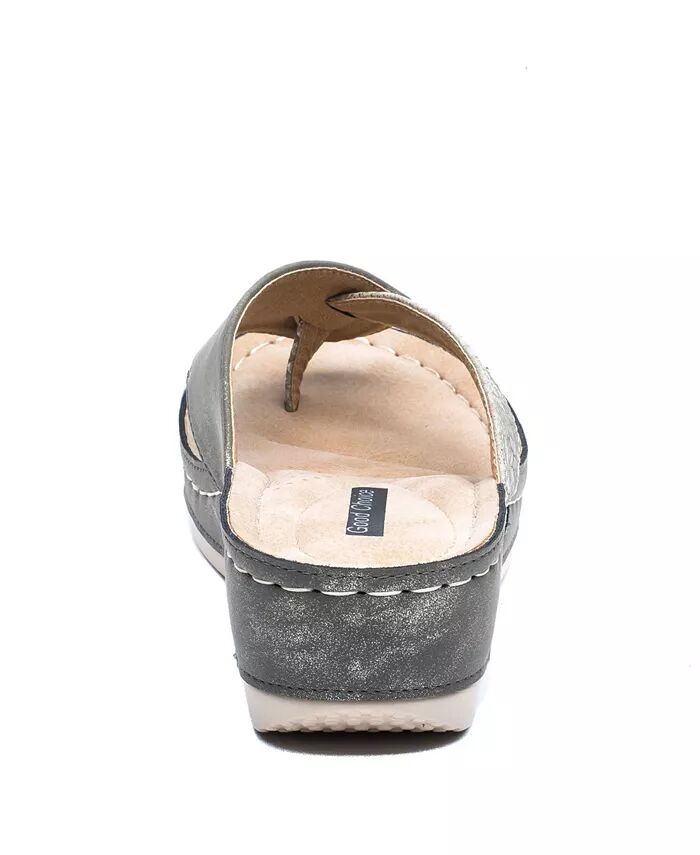 Женские босоножки на танкетке Dafni Thong GC Shoes, коричневый/бежевый — фото 3