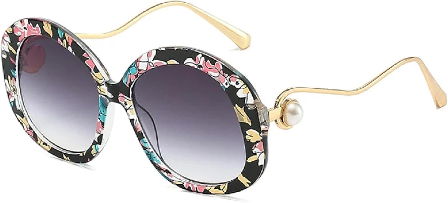 

Роскошные солнцезащитные очки в крупной металлической оправе овальной формы для женщин и мужчин, для активного отдыха, вождения, путешествий, с защитой от УФ-излучения UV400 TKKTLLT, Flower Gray