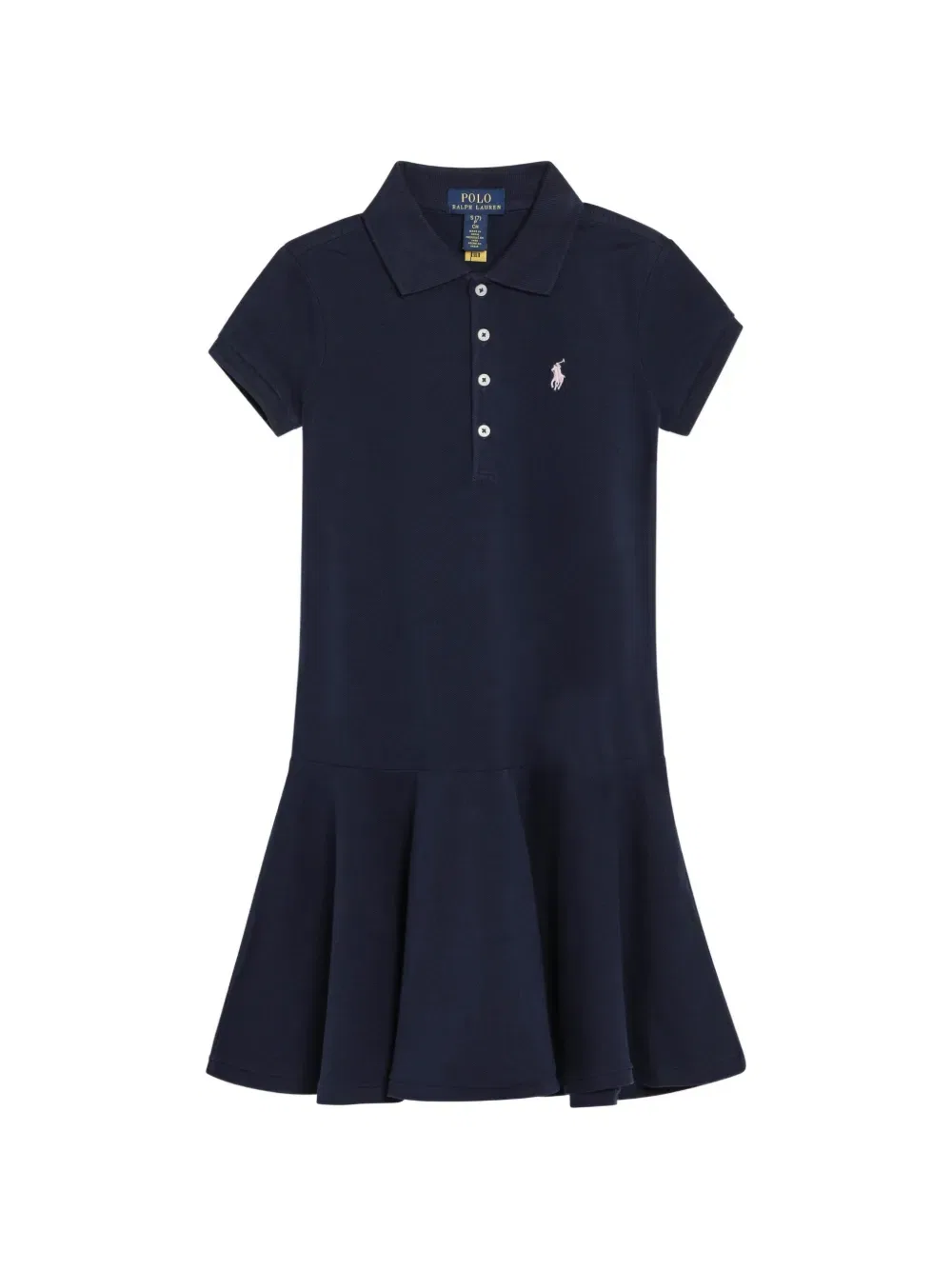 Платье с короткими рукавами и расклешенной юбкой Polo Ralph Lauren Kids, синий