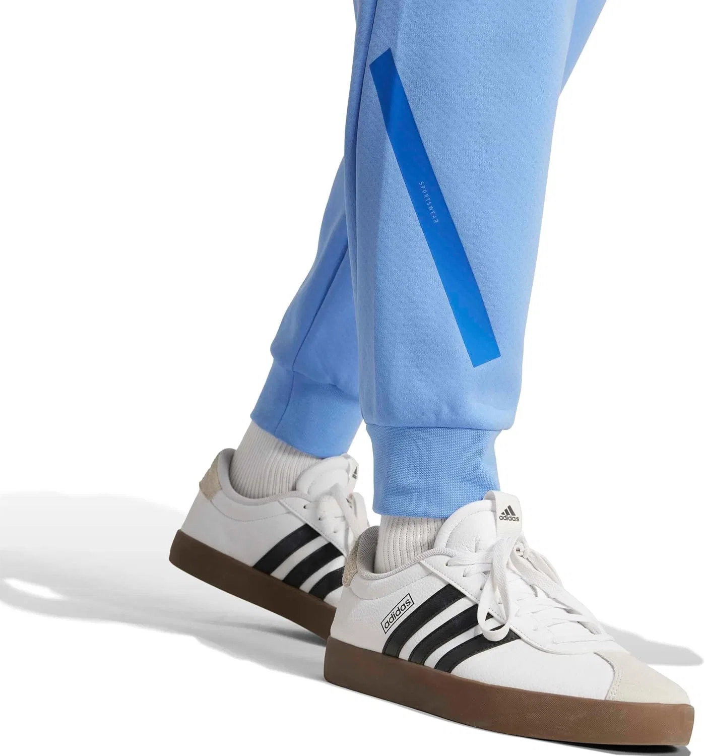 Брюки Adidas Z.N.E. мужские для тренировок и повседневной носки на шнурке - beige, синий — фото 3