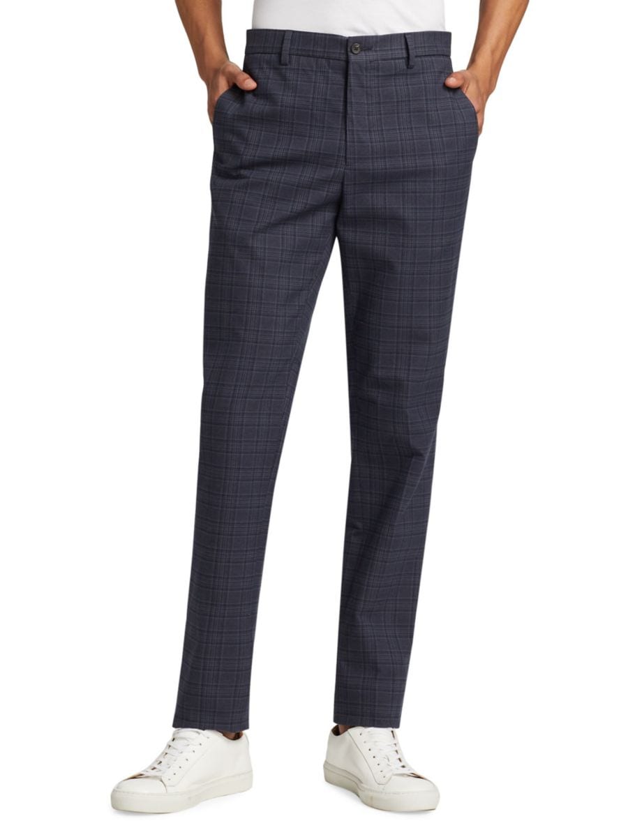 

Узкие клетчатые брюки Saks Fifth Avenue, цвет Navy Blazer