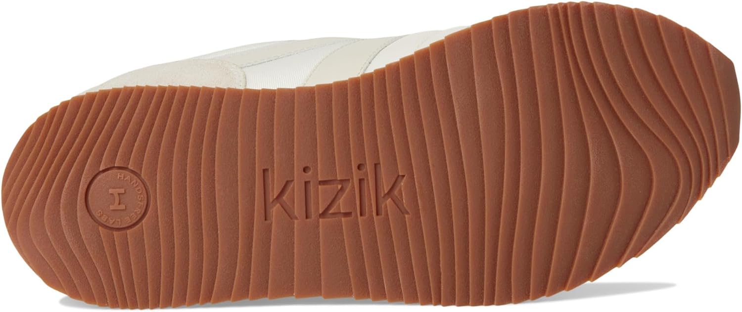 Кроссовки Kizik Slip On: Milan - удобные, ретро из нейлона и замши, мужские и женские прогулочные туфли с поддержкой свода стопы, удобство без использования рук, для ношения весь день, Bone — фото 3