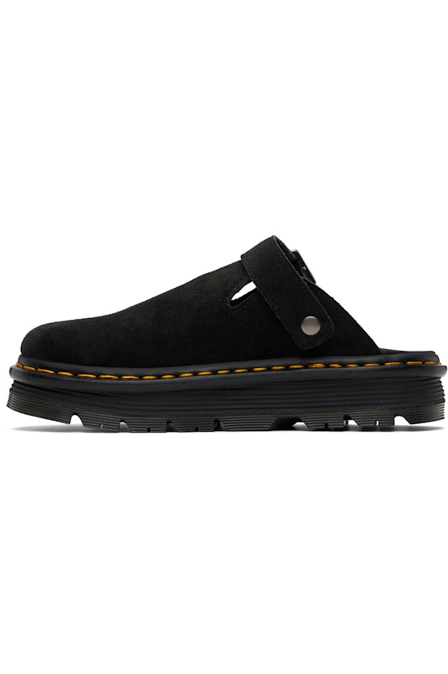 Zebzag замшевые повседневные лоферы на платформе с открытой пяткой Dr. Martens, черный — фото 3