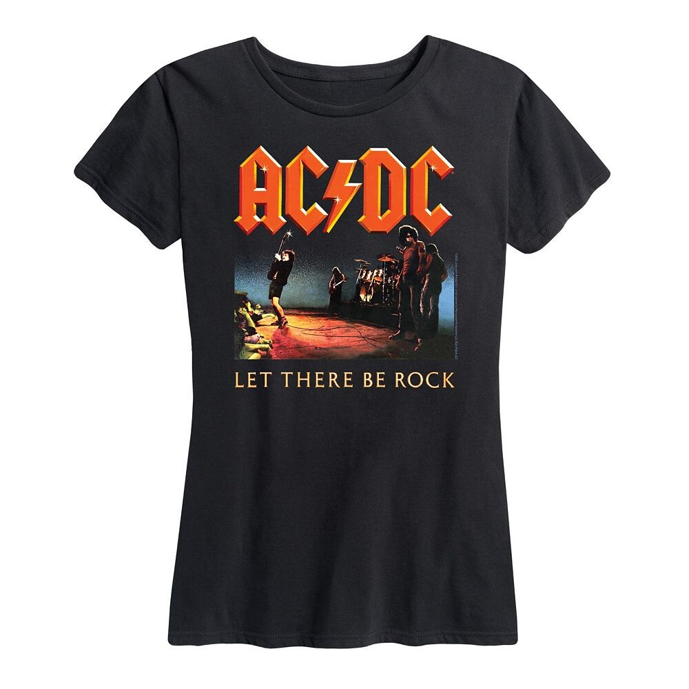 

Женская футболка ACDC Let There Be Rock с рисунком Licensed Character, черный