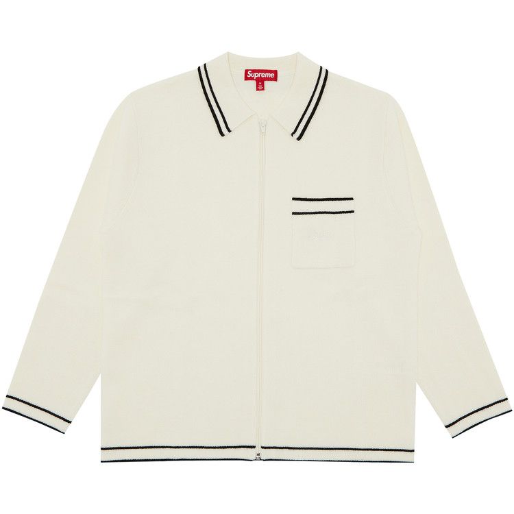 

Свитер Supreme Zip Up Polo Sweater, White
