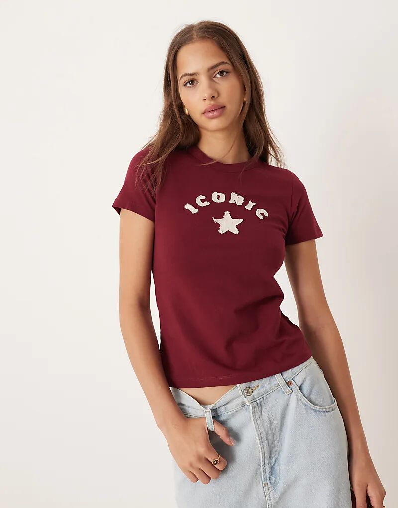 

Футболка JJXX с изображением звезды бордового цвета