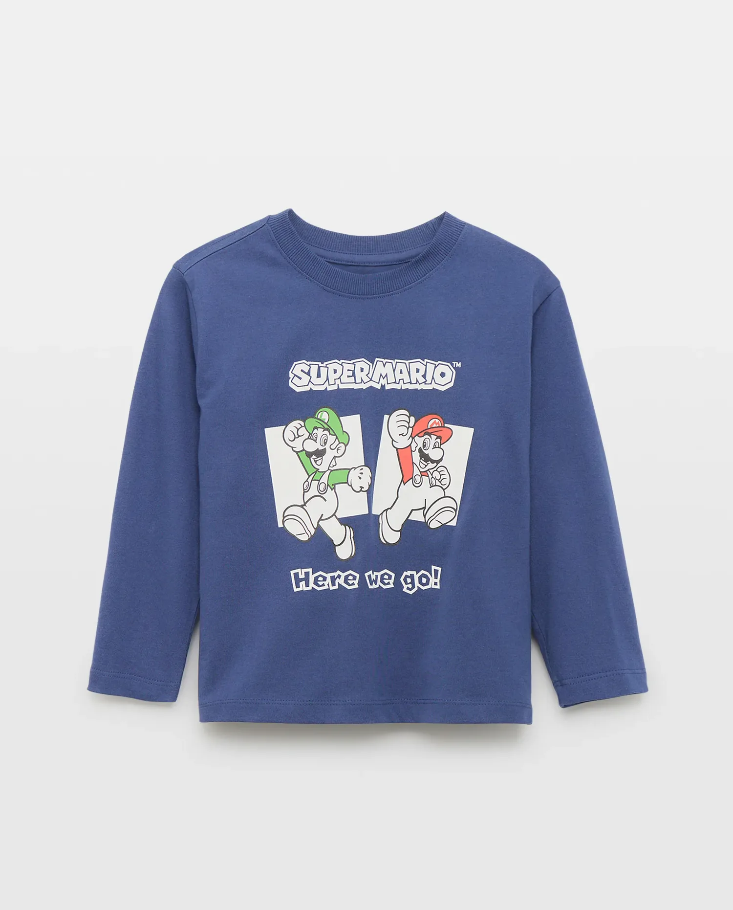 Детская длинная футболка с лицензией MARIO BROSS Kids El Corte Inglés, темно-синий — фото 4