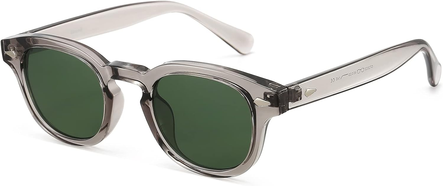 

Солнцезащитные очки Gtand Unisex в винтажном ретро-стиле круглой формы с тонировкой для мужчин и женщин, модные круглые солнцезащитные очки 46 мм, C28 Crystal Gray Frame/G15 Lens