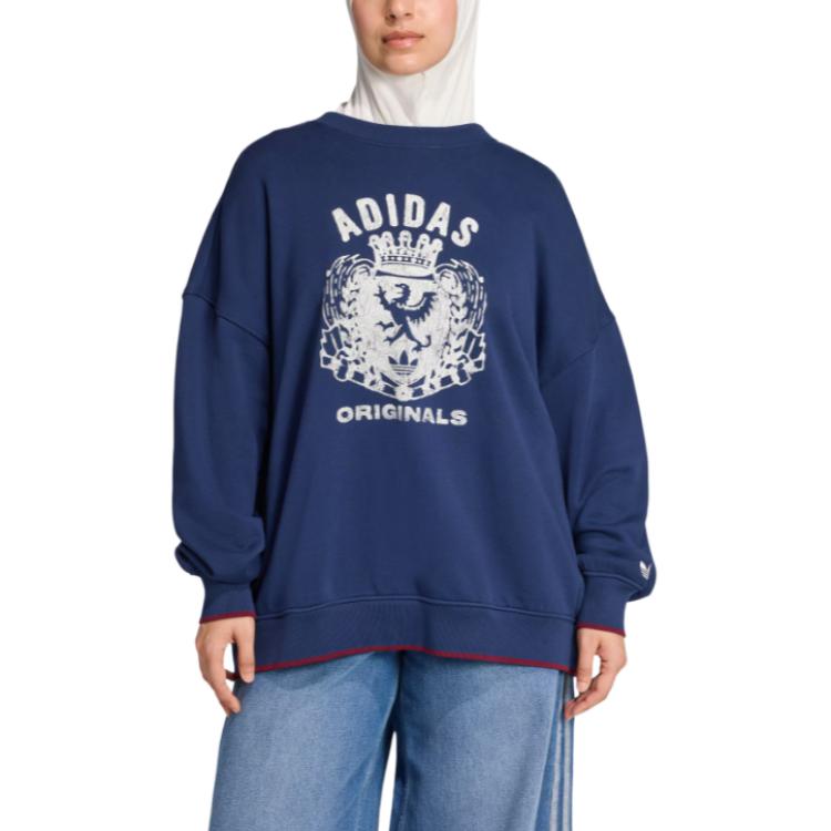 Толстовка FW25 CREST женская Adidas Originals, темный индиго — фото 4