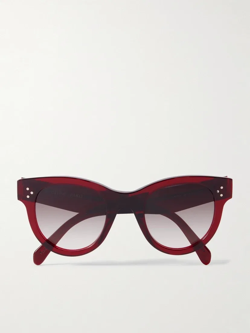 Круглые солнцезащитные очки в ацетатной оправе CELINE EYEWEAR, красный