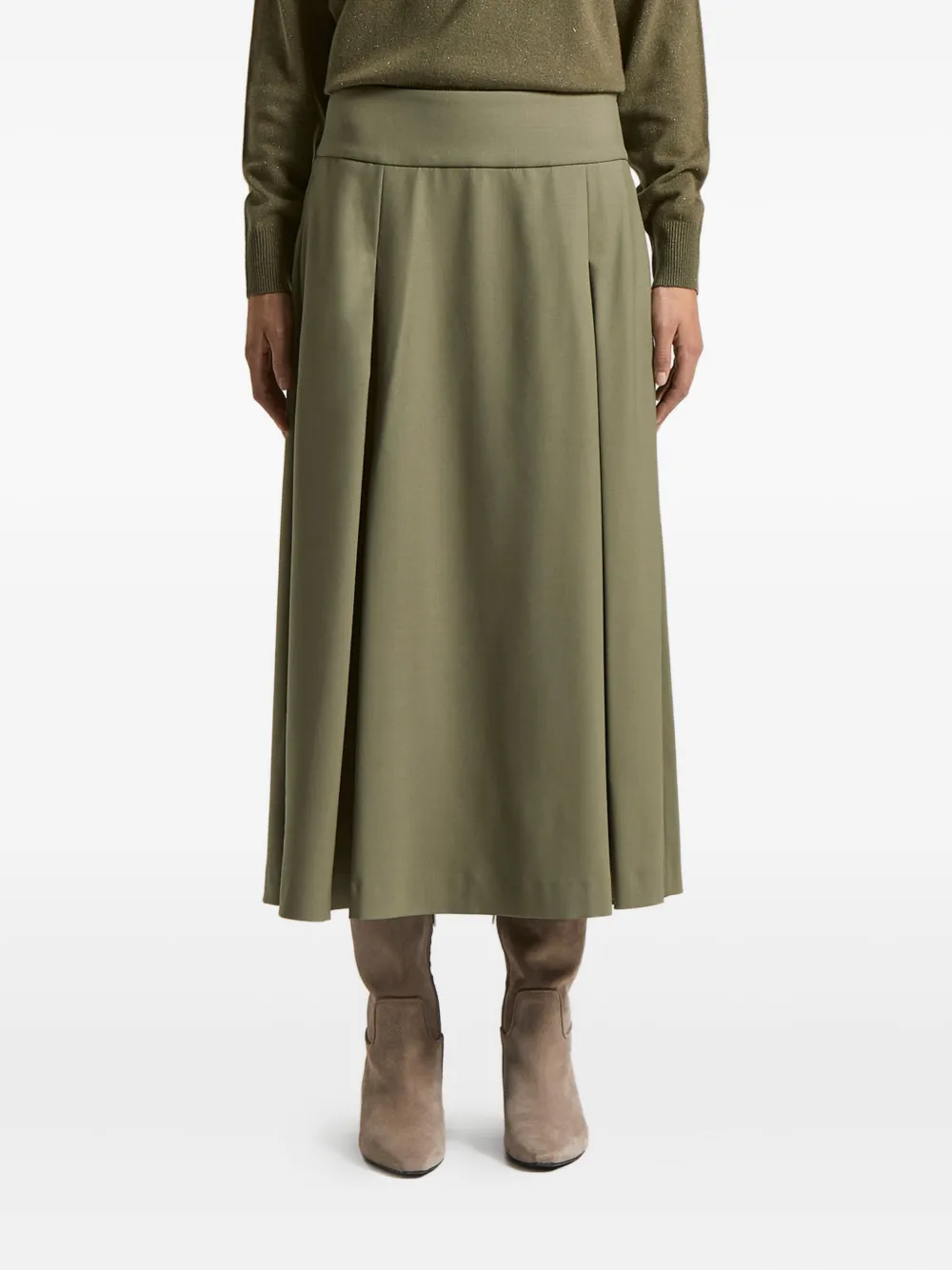 

Плиссированная юбка миди Peserico, зеленый