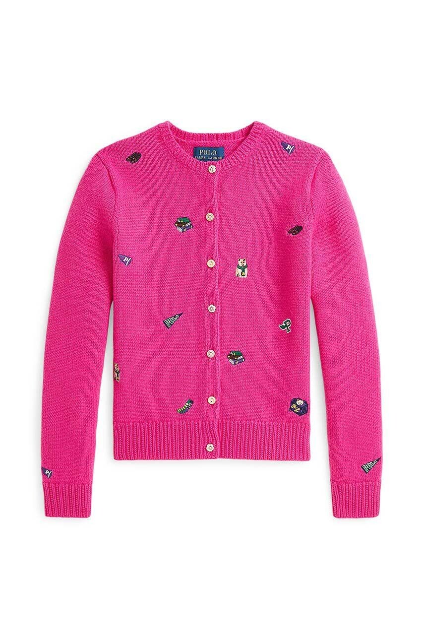 

Детский шерстяной кардиган Polo Ralph Lauren, розовый