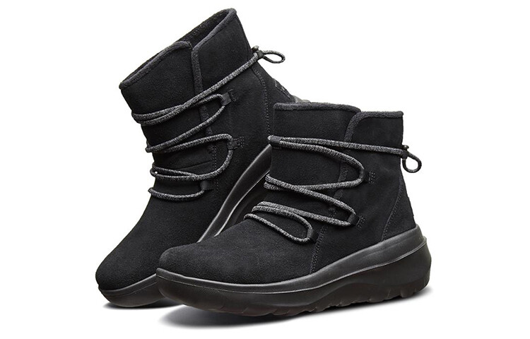 Женские ботинки Skechers зимние на кулиске, черный — фото 3
