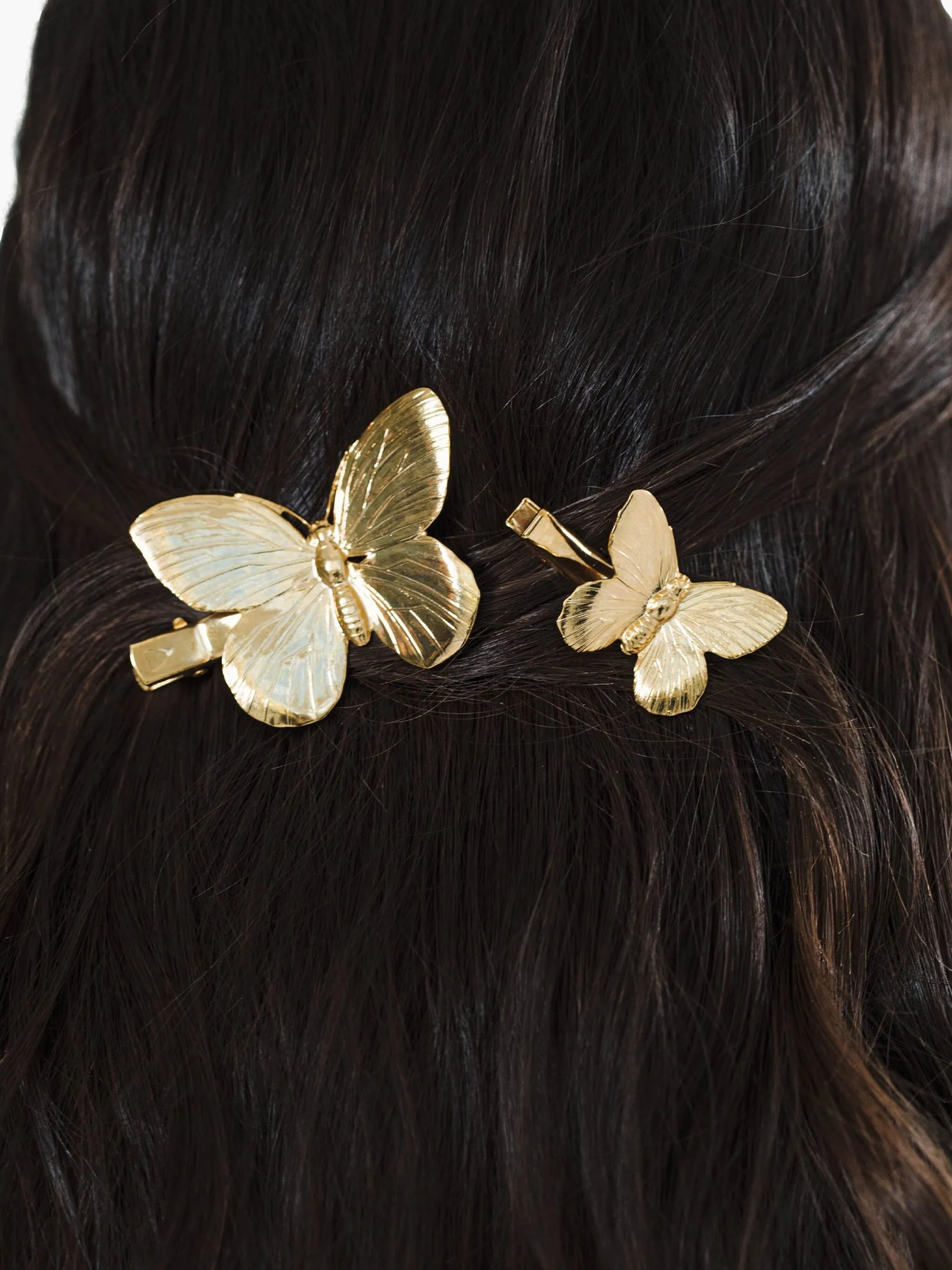 Набор Papillon из двух заколок для волос Jennifer Behr, золотистый — фото 4