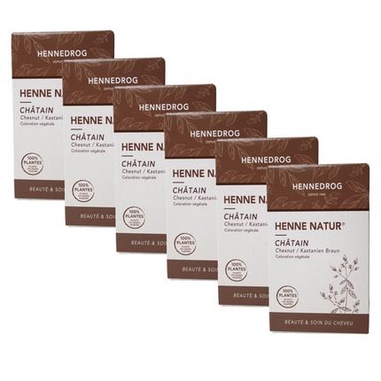 

Натуральная краска для волос Henna 100% Plant Hair Color, цвет каштановый, 90 г Hennedrog