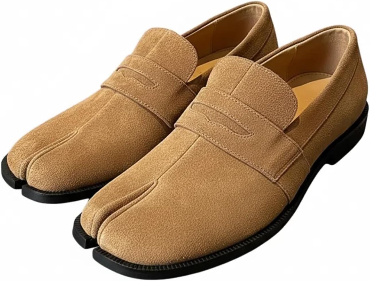 

Лоферы ZQW Tabi, замшевые лоферы из кожи, светло-коричневый