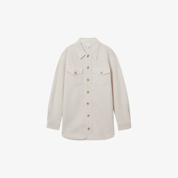 

Шерстяная рубашка с накладными карманами Reiss x 100 ciels dakota Reiss, бежевый
