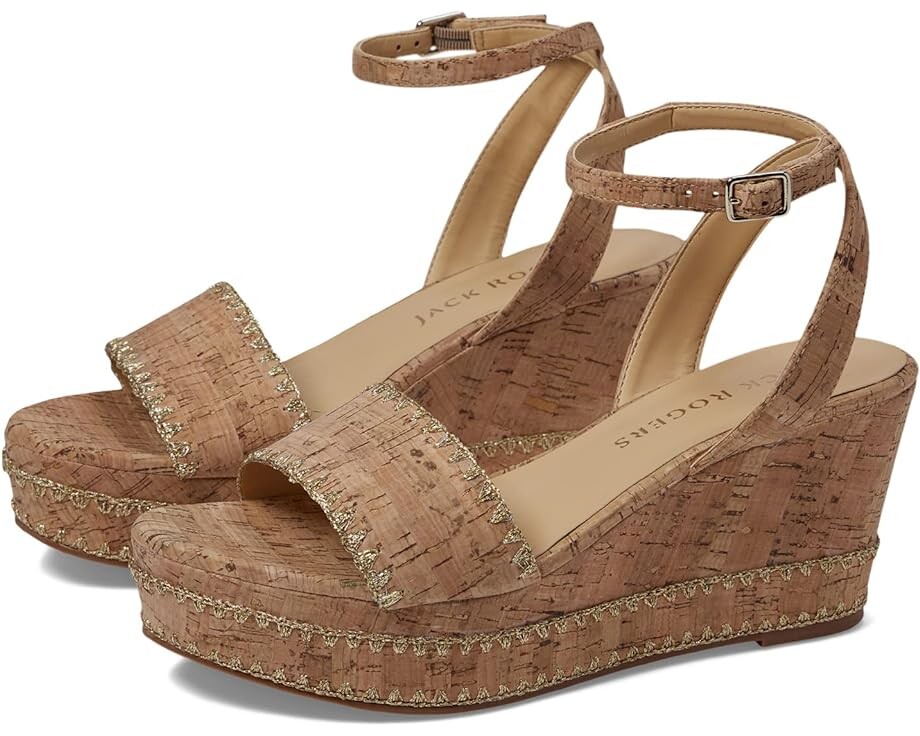 

Туфли Jack Rogers Flagler Stitch Wedge, цвет Cork/Gold