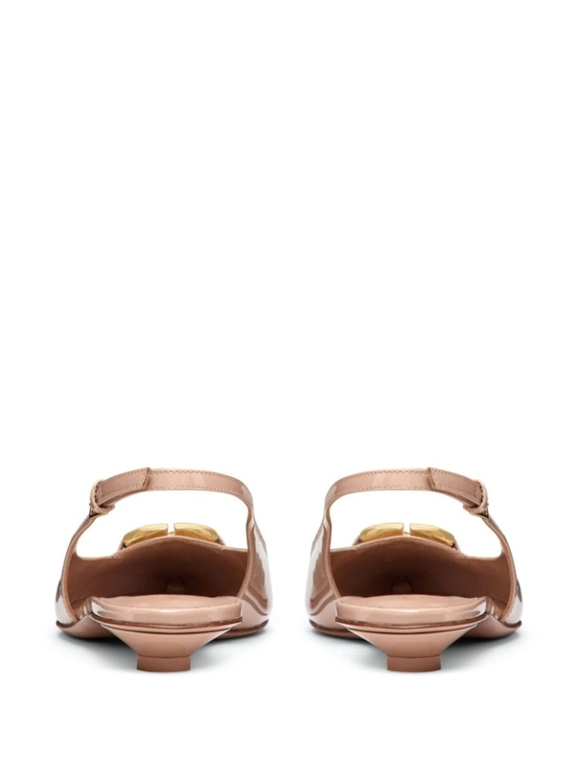 Valentino Garavani туфли-балетки из кожи VLogo Signature с открытой пяткой, розовый — фото 3