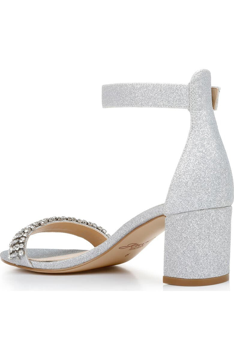 Женские босоножки Badgley Mischka James с блестками, серебристые, блочный каблук, высота 7,5 см, ZPO3597 Jewel Badgley Mischka — фото 3