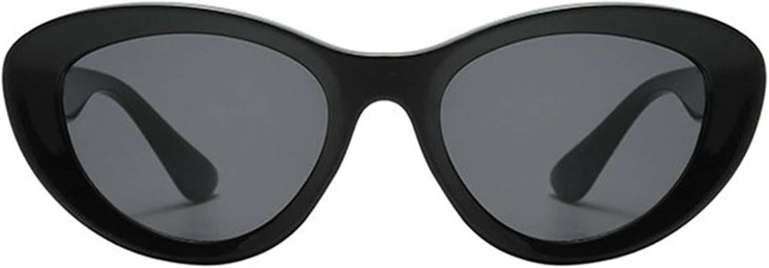 

Солнцезащитные очки Willochra Fashion Cat Eye для женщин, винтажные овальные солнцезащитные очки в стиле Y2K, градиентные черные очки с защитой от УФ-излучения UV400, C1