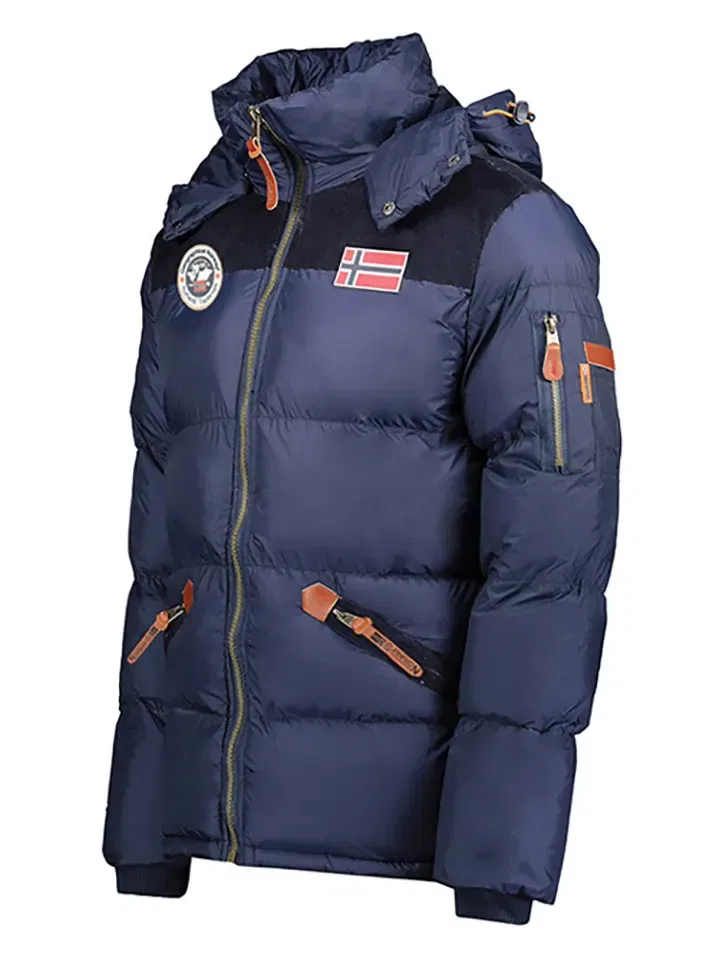 Стеганая куртка с капюшоном Geographical Norway, темно-синяя — фото 3