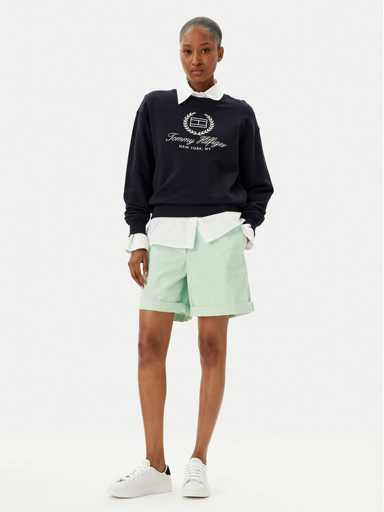 Шорты из ткани обычного кроя WW0WW42457 Tommy Hilfiger, зеленый — фото 2
