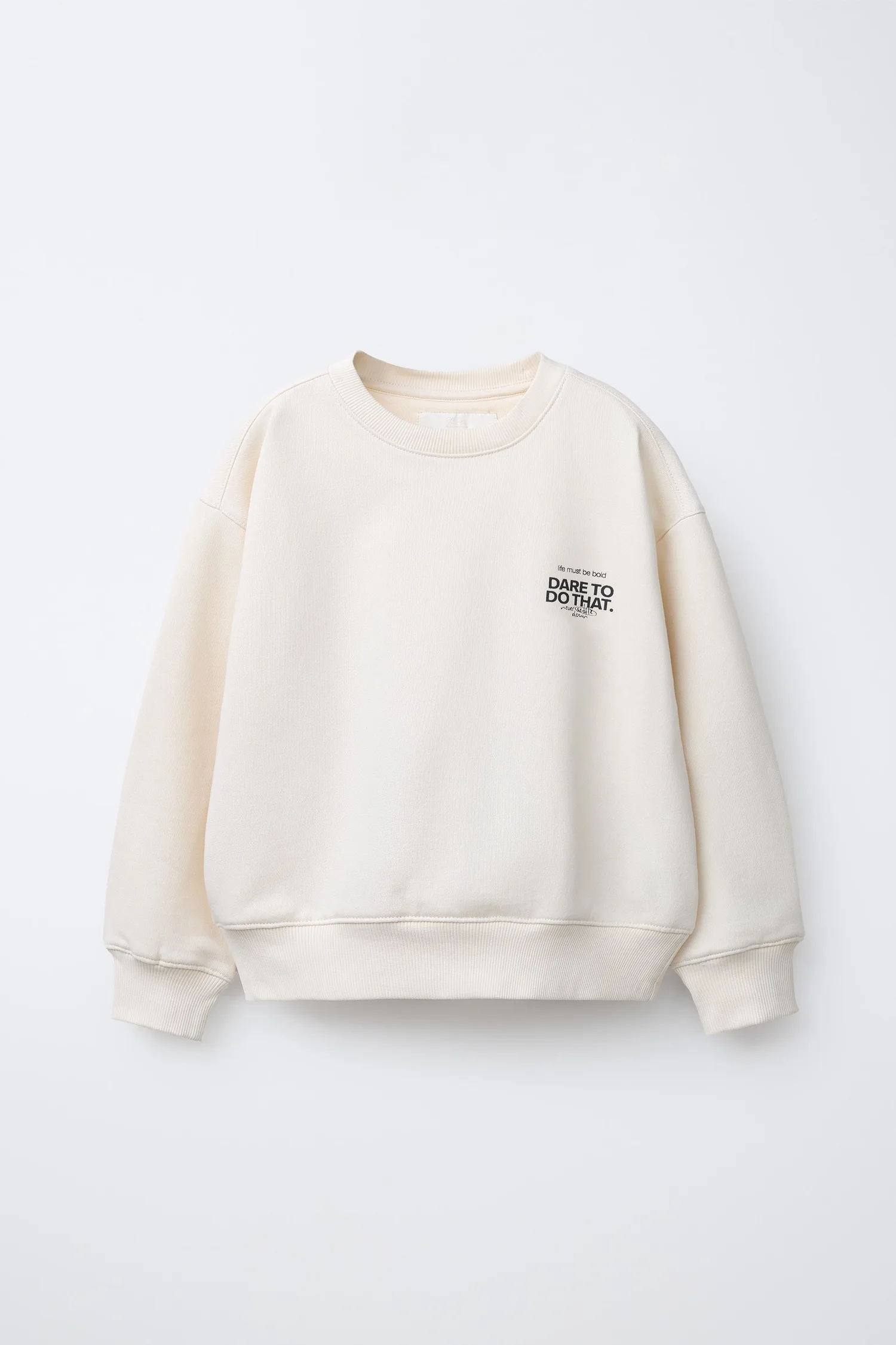 Толстовка с надписью Zara, экрю