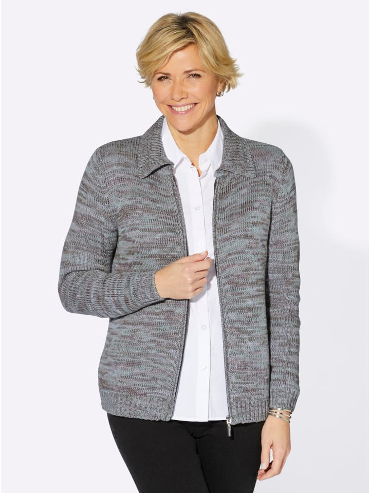 

Кардиган серо-лаймового цвета с мятным узором WITT WEIDEN