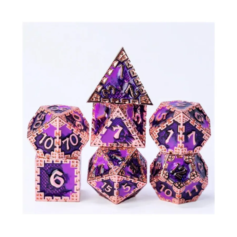 

Полигональный набор «Скрытый дракон» — медный и фиолетовый (7), Dice Sets - Metal - Dragonstone, Dragon, Dragon Scale, Hidden Dragon