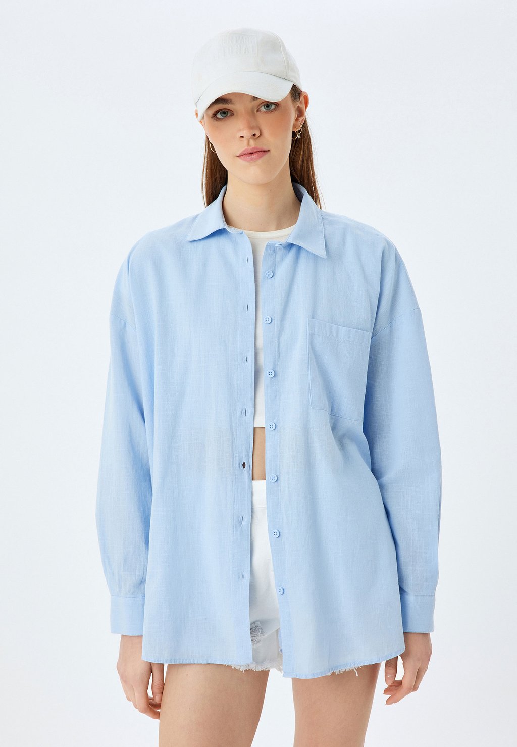 

Блузка на пуговицах LONG SLEEVE Koton, синий