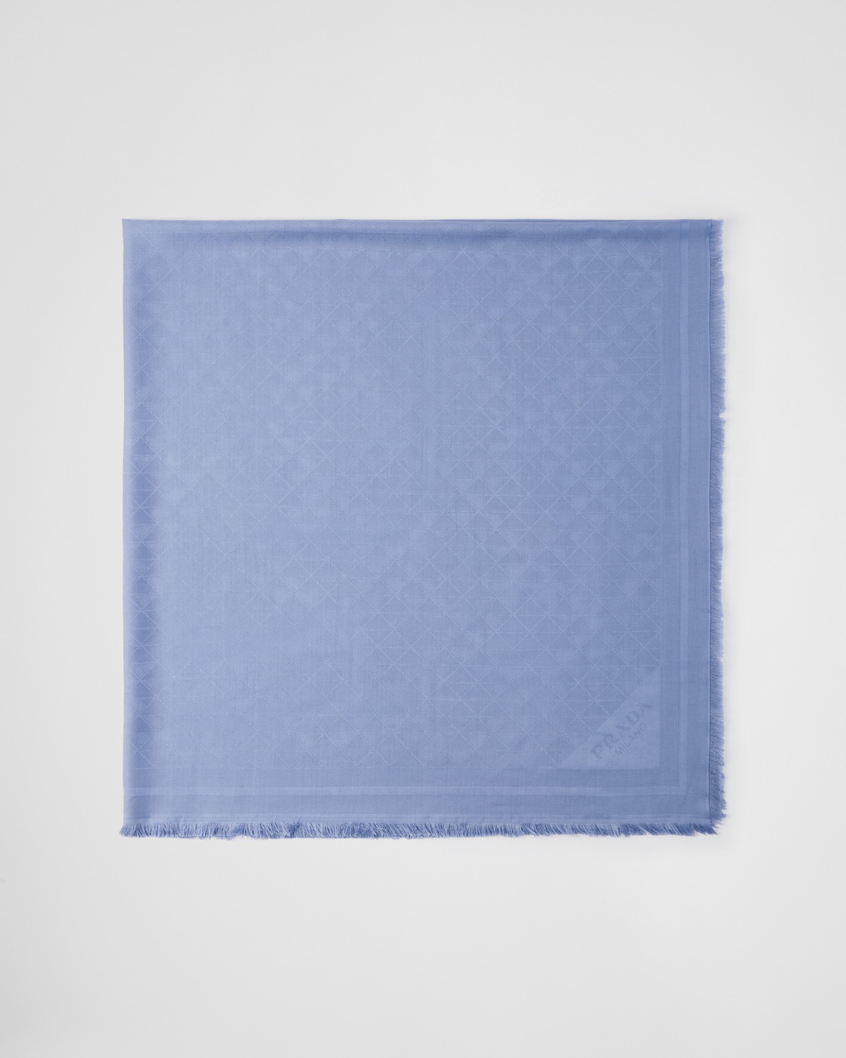 

Шарф из жаккарда Symbole из шелка и шерсти Prada, авиаторский синий