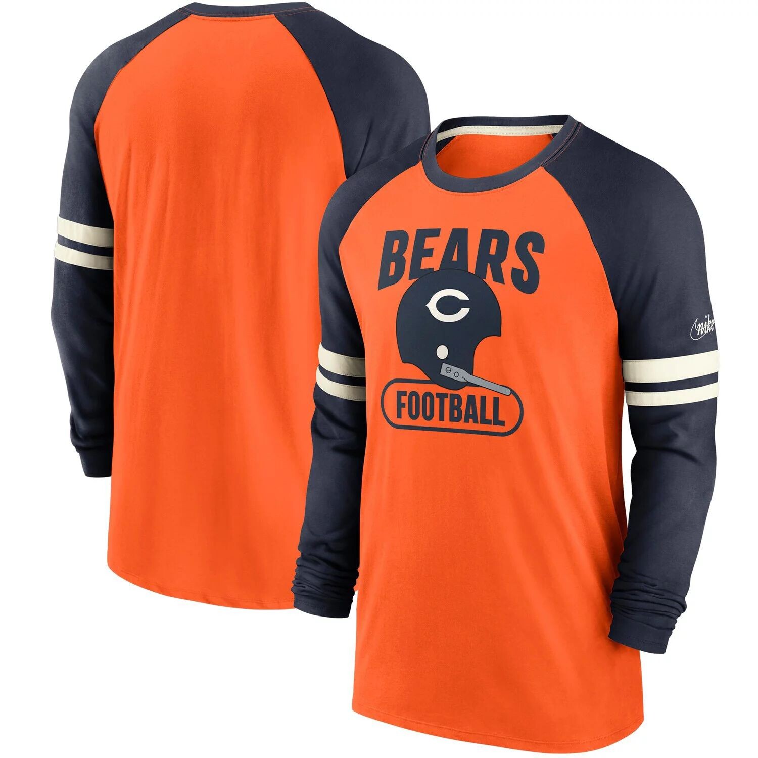 

Мужская футболка с длинным рукавом Nike оранжевого/темно-синего цвета Chicago Bears Throwback реглан, Синий, Мужская футболка с длинным рукавом Nike оранжевого/темно-синего цвета Chicago Bears Throwback реглан